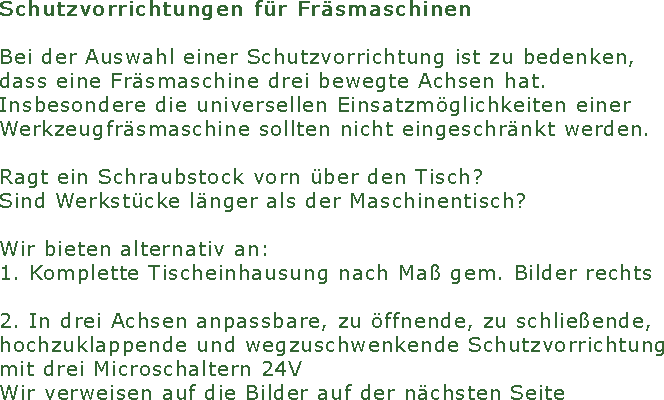 Schutzvorrichtungen fr Frsmaschinen